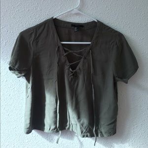 ARMY GREEN COLOR CROPTOP